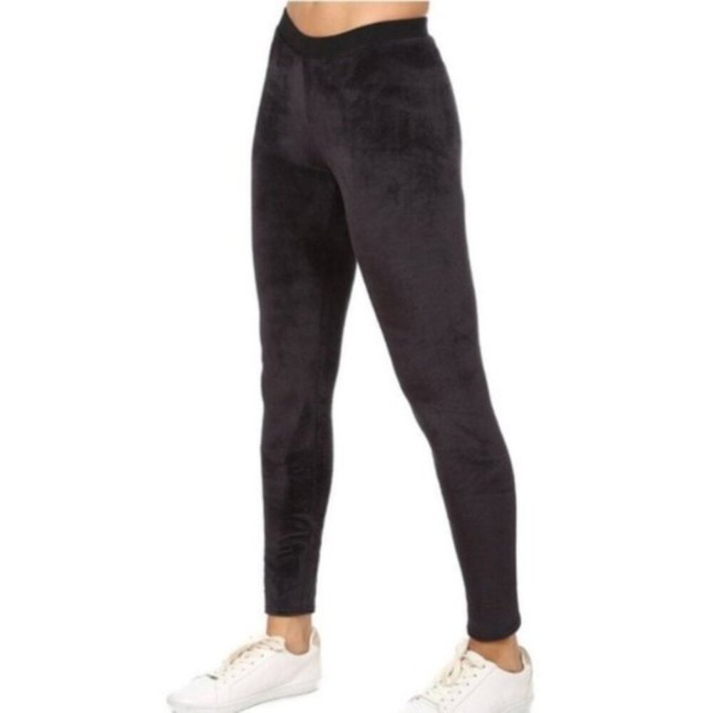 ATM Anthony Thomas Melillo Elastic Waist Pull On Velour Plush Leggings Pants S
